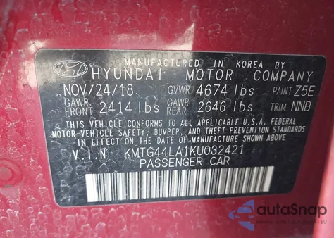 2019 Genesis G70 2.0T Advanced из США, поврежденный, VIN KMTG44LA1KU032421